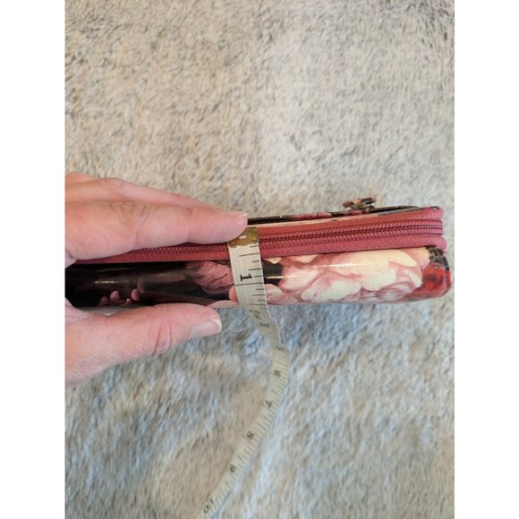 Vtg Safekeeper Zip Around Wallet Organizer Pink Floral Checkbook Picture Windows - Picture 12 of 12